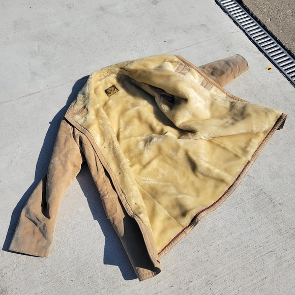 Vintage paulo Conti Shearling jacket men's large suede leather - Picture 5 of 12